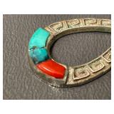 Sterling Silver Turquoise Coral Drop Earrings