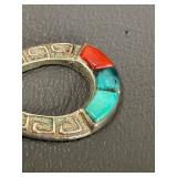 Sterling Silver Turquoise Coral Drop Earrings