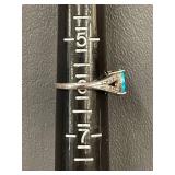 Sterling Silver Blue Opal Ring with Stones, 925