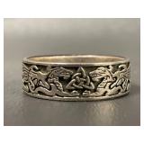Huge Celtic Dragon Sterling Silver Band Ring Size 15.5