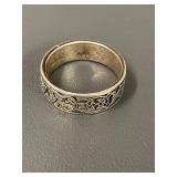 Huge Celtic Dragon Sterling Silver Band Ring Size 15.5
