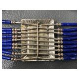 Vintage Liquid Sterling Silver Blue Lapis Bead Bracelet 11g