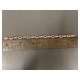 Elegant Gold Over Sterling SIlver Bracelet with Black Oval Stones