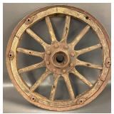 Vintage Wooden Wagon Wheel, Rustic Antique 52N