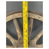 Vintage Wooden Wagon Wheel, Rustic Antique 52N