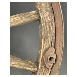 Vintage Wooden Wagon Wheel, Rustic Antique 52N