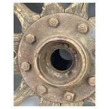 Vintage Wooden Wagon Wheel, Rustic Antique 52N
