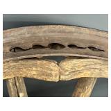 Vintage Wooden Wagon Wheel, Rustic Antique 52N