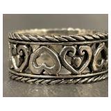 Sterling Silver Heart Ring Size 10