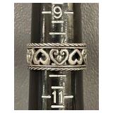 Sterling Silver Heart Ring Size 10