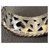 Sterling Silver Heart Ring Size 10