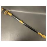 Vintage U.S. Brass Handle Saber with Scabbard