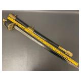 Vintage U.S. Brass Handle Saber with Scabbard