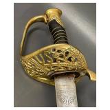 Vintage U.S. Brass Handle Saber with Scabbard