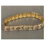 Elegant Sterling Silver Bracelet with Multi Color Gemstones