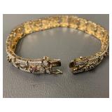 Elegant Sterling Silver Bracelet with Multi Color Gemstones
