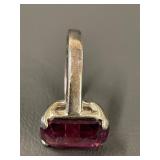 Sterling Silver Vintage Ring with Pink / Purple Gemstone