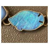 Handcrafted Multi-Gemstone Bracelet Sterling Silver w/ Opal Fish