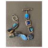 Handcrafted Multi-Gemstone Bracelet Sterling Silver w/ Opal Fish