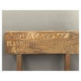Antique Wooden Winchester Flashlight Display Rack