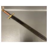 Medieval Short Sword with Leather Scabbard
