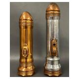 Vintage Winchester Brass & Chrome Cylindrical Flashlights