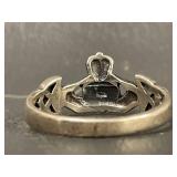 Vintage Sterling Silver Claddagh Ring Size 9.25