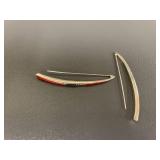 Inlaid Long Sterling Silver Earrings Set