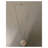 Heart Pendant Multi Color Gemstone Sterling Silver Necklace