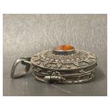 Sterling Silver Amber Cabochon Locket