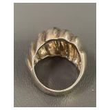 Vintage Mexican Sterling Silver Scalloped Design Ring
