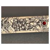Dragon Motif Katana with Red Scabbard