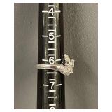 Elegant Ring with Encrusted Pav Setting in Sterling Silver - Size 6.25