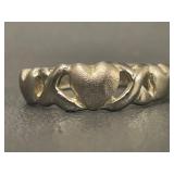 Sterling Silver Heart Motif Ring - Size 7.75