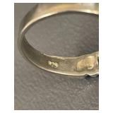 Sterling Silver Heart Motif Ring - Size 7.75