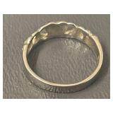 Sterling Silver Heart Motif Ring - Size 7.75