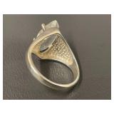 Sterling Silver Ring with Large Clear Stone