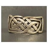 Celtic Knot Silver Ring, Intricate Design, Sz 8.75
