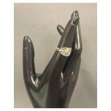 Vintage Sterling Silver Abalone Leaf Ring Size 5.5