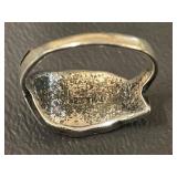Vintage Sterling Silver Abalone Leaf Ring Size 5.5