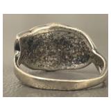 Vintage Sterling Silver Abalone Leaf Ring Size 5.5