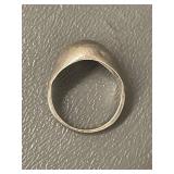 Textured Sterling Silver Ring, Brushed Design, Size 6.25