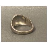 Textured Sterling Silver Ring, Brushed Design, Size 6.25