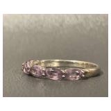 Elegant Purple Gemstones Ring Size 8.5