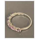 Elegant Purple Gemstones Ring Size 8.5