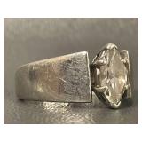 Vintage Silver Ring with Marquise Cut Stone