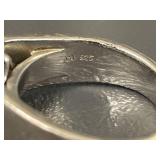 Vintage Silver Ring with Marquise Cut Stone