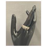 Vintage Silver Ring with Black Stone Detail- Signed ND