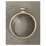 Vintage Silver Ring with Black Stone Detail- Signed ND