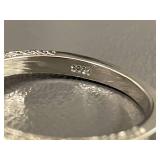 Elegant Silver Ring with Square Gemstone, US Size 11
